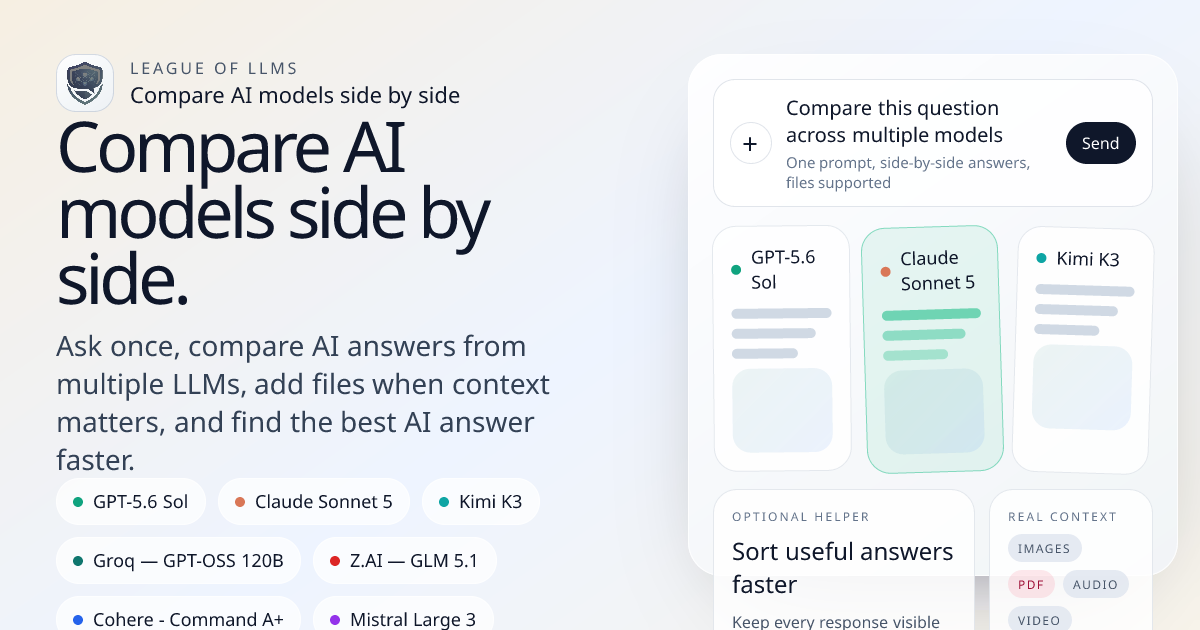 Compare AI Models Side by Side | League of LLMs